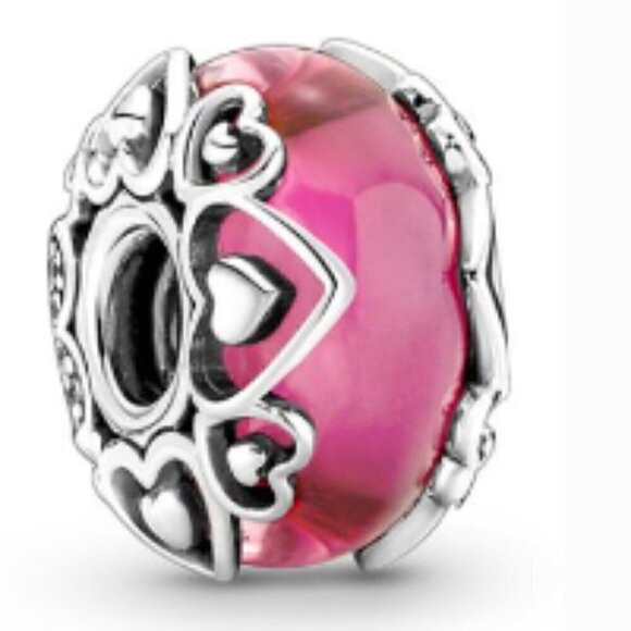 Sterling Silver Reveal Your Love Glass Charm - Picture 1 of 3